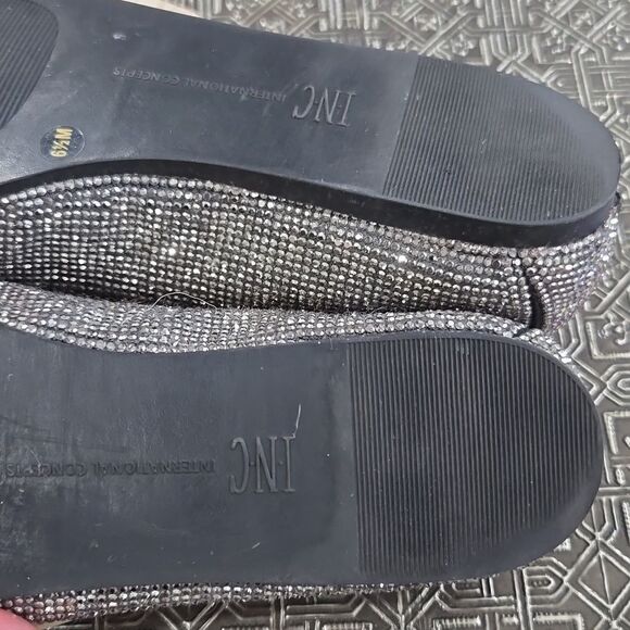 🐢 INC International Concepts Juney Dark Crystal Square Toe Ballet Flats Size6.5 - Picture 9 of 11